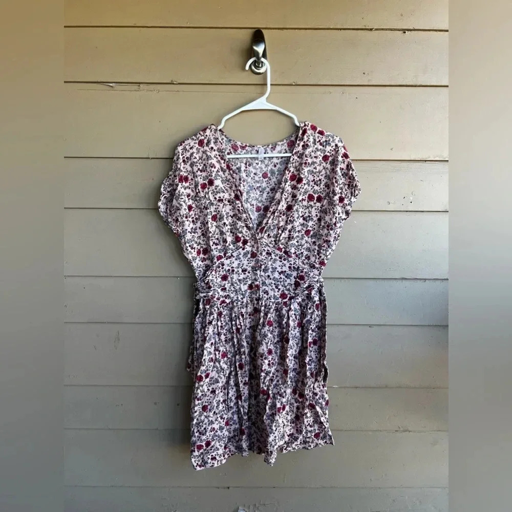 Xhilaration Mini Dress - Floral, Button Down - Size Medium